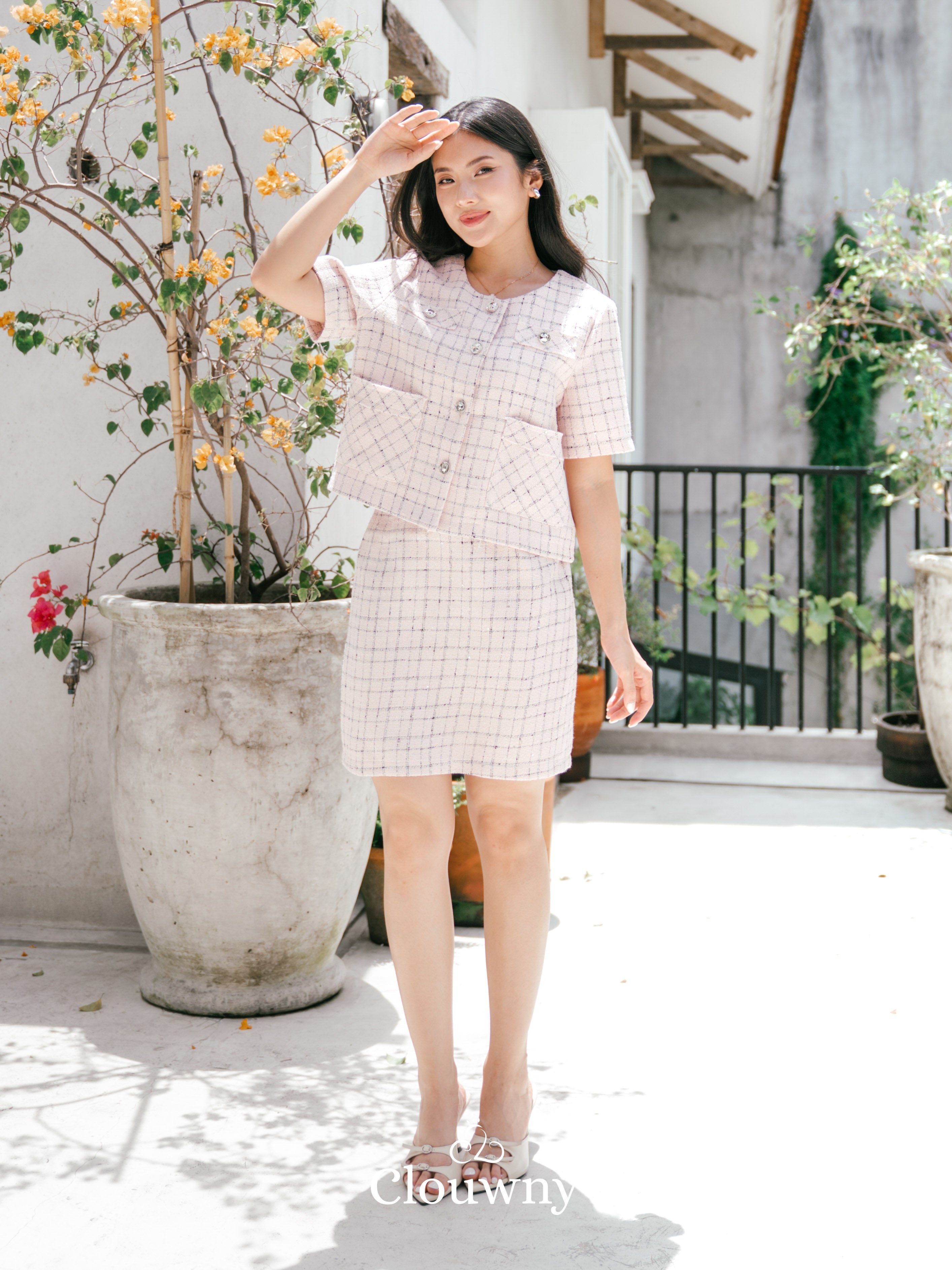 Daphne Tweed Set - Pink